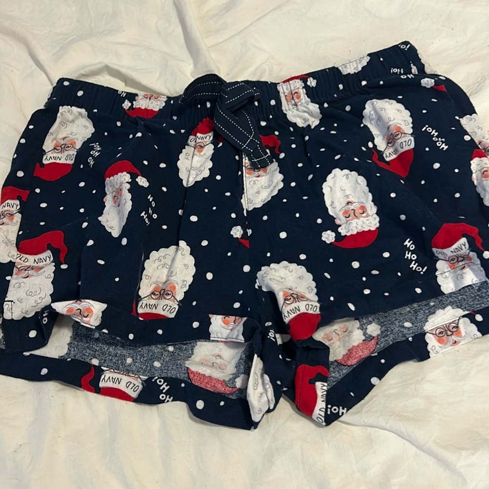 Old navy santa pj shorts, size medium